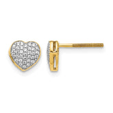 14K Lab Grown VS/SI+ G+ Dia Heart Screwback Post Earrings